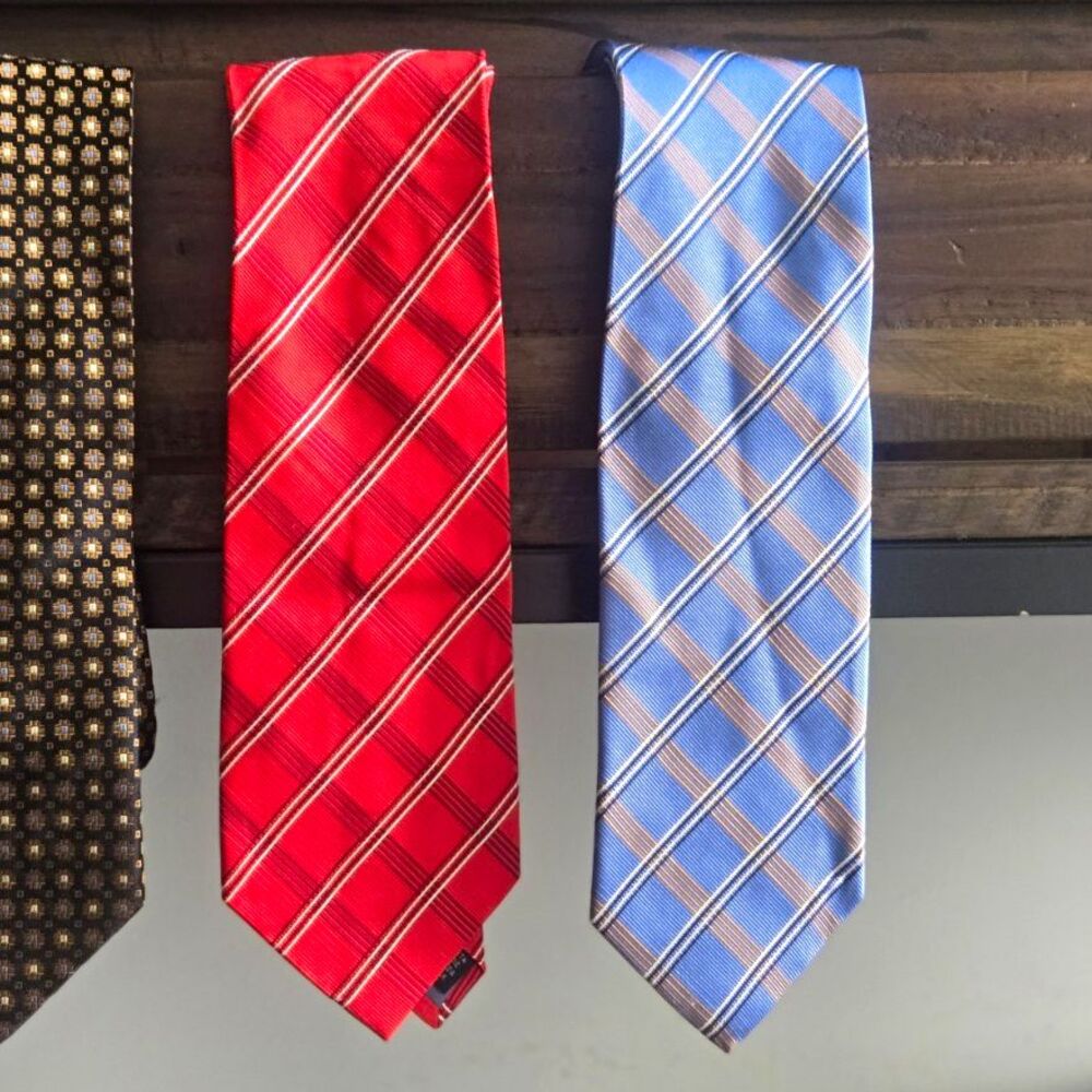 Giorgio Brutini Men's Silk Woven Tie Lot of 3 – Multicolor Striped Pointed
